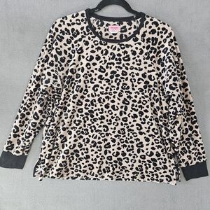 Kate Spade Animal Print Pajamas PJ Top Womens Large Long Sleeve Velour